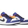 553558-123 Air Jordan 1 Low Hvid Dyb Kongeblå Sko-4