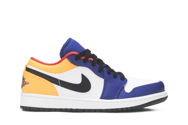 Air Jordan 1 Low Hvid Dyb Kongeblå Sko 553558-123