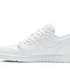 553558-130 Air Jordan 1 Low Triple White Tumbled Leather Sko-1