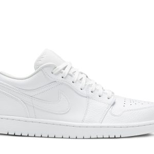 Air Jordan 1 Low Triple White Tumbled Leather Sko 553558-130