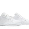 553558-130 Air Jordan 1 Low Triple White Tumbled Leather Sko-4