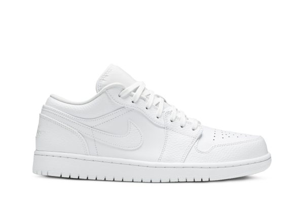 Air Jordan 1 Low Triple White Tumbled Leather Sko 553558-130