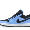 553558-403 Air Jordan 1 Low Universitet Blå Sort Sko-1