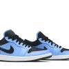 553558-403 Air Jordan 1 Low Universitet Blå Sort Sko-4