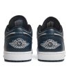 553558-411 Air Jordan 1 Low Mørk Blågrøn Sko-3