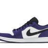 553558-500 Air Jordan 1 Low Court Lilla Hvid Sko-1