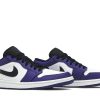 553558-500 Air Jordan 1 Low Court Lilla Hvid Sko-4