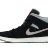 554724-060 Air Jordan 1 Mid Black Grey Sko-1