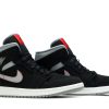 554724-060 Air Jordan 1 Mid Black Grey Sko-2