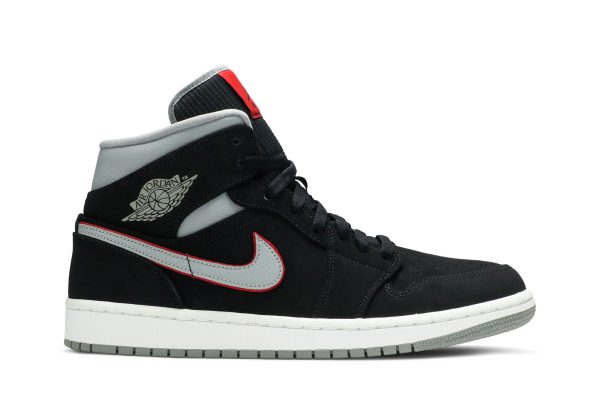 Air Jordan 1 Mid Black Grey Sko 554724-060