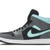 554724-063 Air Jordan 1 Mid Grå Aqua Sko-1