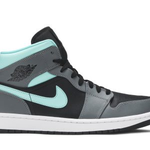 Air Jordan 1 Mid Grå Aqua Sko 554724-063