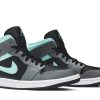 554724-063 Air Jordan 1 Mid Grå Aqua Sko-4