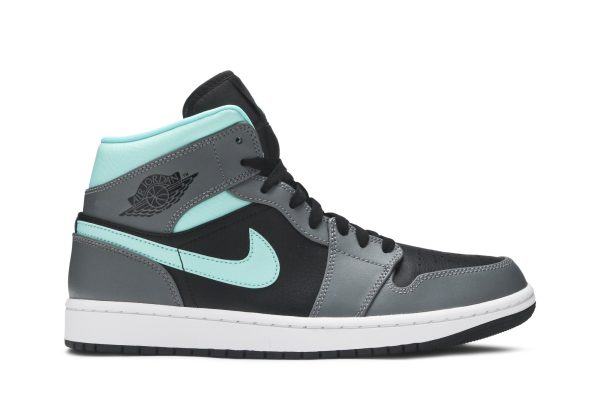 Air Jordan 1 Mid Grå Aqua Sko 554724-063