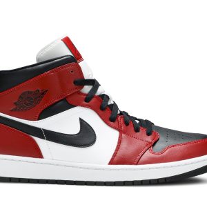 Air Jordan 1 Mid Chicago Black Toe Sko 554724-069