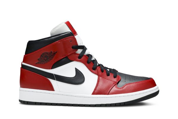 Air Jordan 1 Mid Chicago Black Toe Sko 554724-069