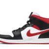 554724-122 Air Jordan 1 Mid Sort Hvid Gym Rød Sko-1