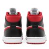 554724-122 Air Jordan 1 Mid Sort Hvid Gym Rød Sko-2