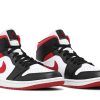 554724-122 Air Jordan 1 Mid Sort Hvid Gym Rød Sko-4