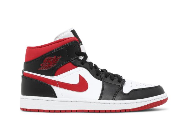 Air Jordan 1 Mid Sort Hvid Gym Rød Sko 554724-122