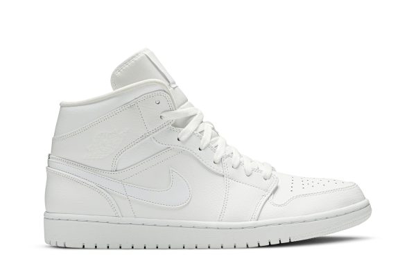 Køb Air Jordan 1 Mid Triple White 2019 Sko 554724-129