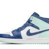 554724-413 Air Jordan 1 Mid Blue Mint Sko-1