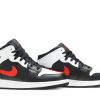 554725-075 Air Jordan 1 Mid GS Hvid Sort Chile Rød Sko-2