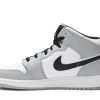 554725-092 Air Jordan 1 Mid GS Light Smoke Grey Sko-1