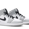 554725-092 Air Jordan 1 Mid GS Light Smoke Grey Sko-4