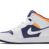 554725-131 Air Jordan 1 Mid GS White Deep Royal Blue Sko-2