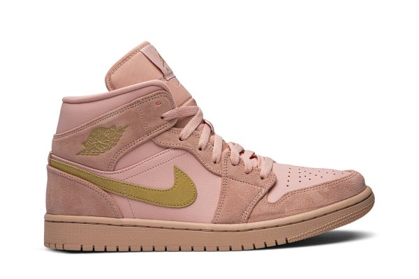 Air Jordan 1 Mid Coral Gold Sko 852542-600