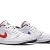 CW7009-100 Air Jordan 1 Low Multi-farve Swoosh Sko-4