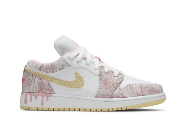 Air Jordan 1 Low GS Strawberry Ice Cream Sko CW7104-601