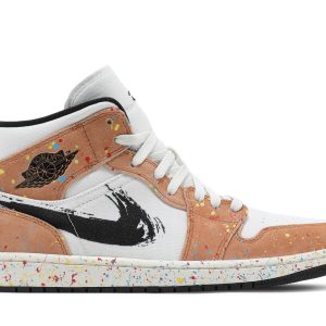 Køb Air Jordan 1 Mid SE Brushstroke Paint Splatter Sko DA8005-100