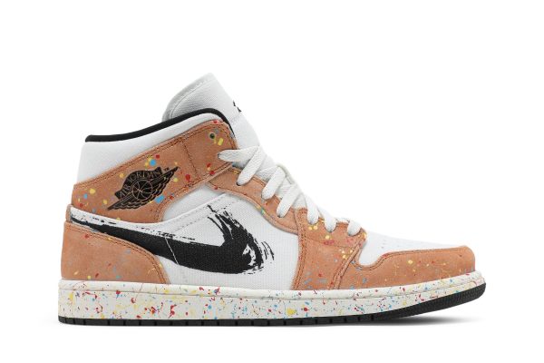 Køb Air Jordan 1 Mid SE Brushstroke Paint Splatter Sko DA8005-100