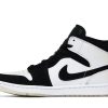 DH6933-100 Air Jordan 1 Mid Diamond Shorts Sort hvid Sko-1