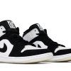 DH6933-100 Air Jordan 1 Mid Diamond Shorts Sort hvid Sko-4