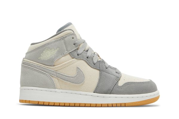 Køb Air Jordan 1 Mid SE GS Coconut Milk Particle Grey Sko DN4346-100