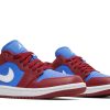 Køb Air Jordan 1 Low Pomegranate Rød Hvid Blå DC0774-604 Kvinder Sko Online-4