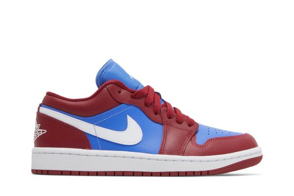 Køb Air Jordan 1 Low Pomegranate Rød Hvid Blå DC0774-604 Kvinder Sko Online