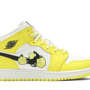 Køb Air Jordan 1 Mid SE GS Dynamic Yellow Floral AV5174-700 Sko Online