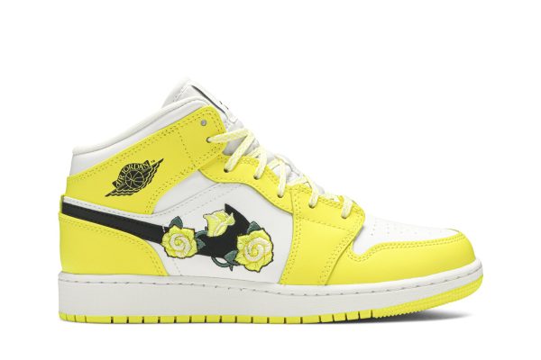 Køb Air Jordan 1 Mid SE GS Dynamic Yellow Floral AV5174-700 Sko Online