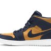 Køb Air Jordan 1 Mid SE GS Premium Stain Gold 852542-401 Sko Online-3