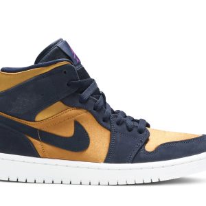 Køb Air Jordan 1 Mid SE GS Premium Stain Gold 852542-401 Sko Online