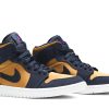 Køb Air Jordan 1 Mid SE GS Premium Stain Gold 852542-401 Sko Online-4