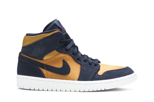 Køb Air Jordan 1 Mid SE GS Premium Stain Gold 852542-401 Sko Online