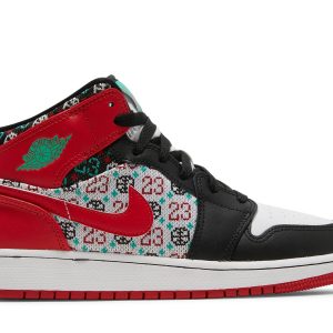 Køb Air Jordan 1 Mid SE GS Ugly Christmas Sweater DM1208-150 Sko Online