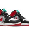 Køb Air Jordan 1 Mid SE GS Ugly Christmas Sweater DM1208-150 Sko Online-4