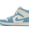 Køb Air Jordan 1 Mid UNC Universitet blå BQ6472-141 Sko til damer Online-1