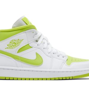 Køb Air Jordan 1 Mid White Lime BQ6472-131 Sko til damer Online